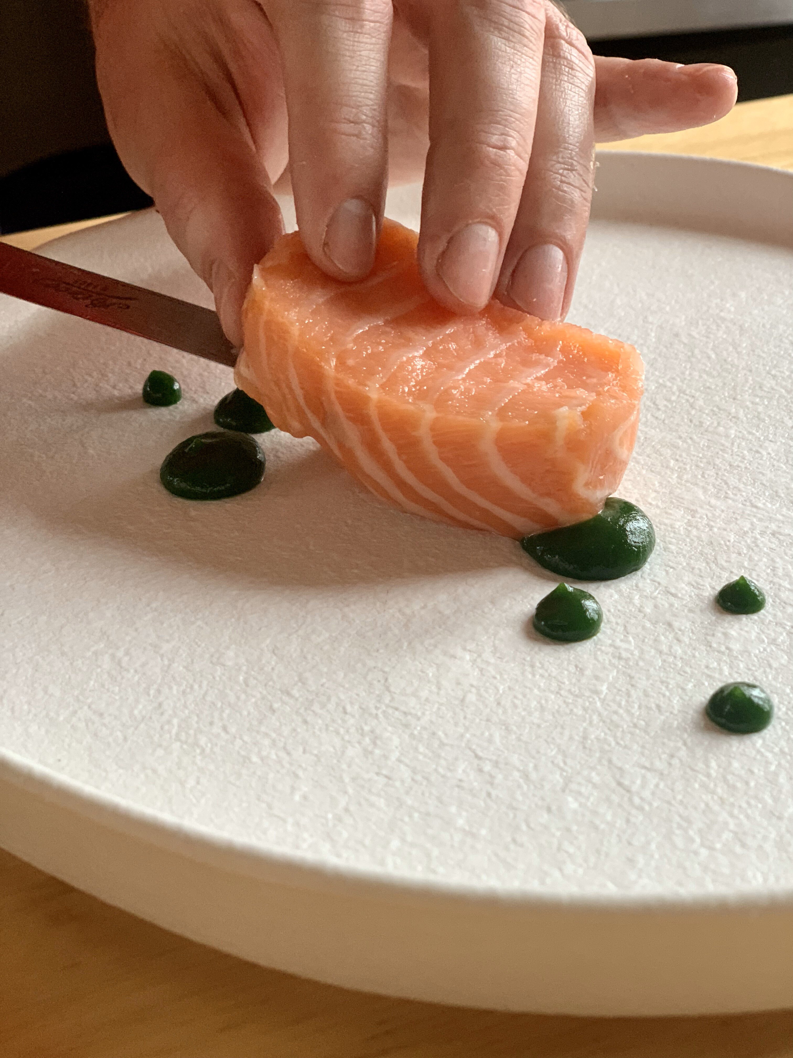 Plating salmon