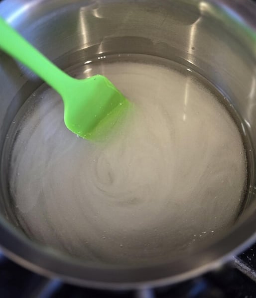 Stirring sugar mixture