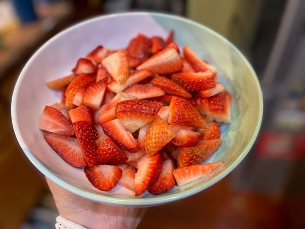 strawberries cut