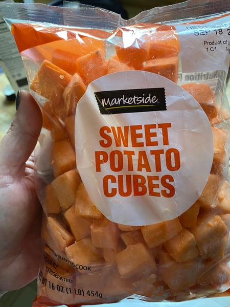 sweet potato cubes