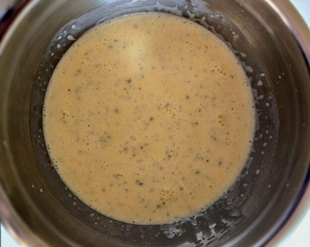 Tempered eggs and cream