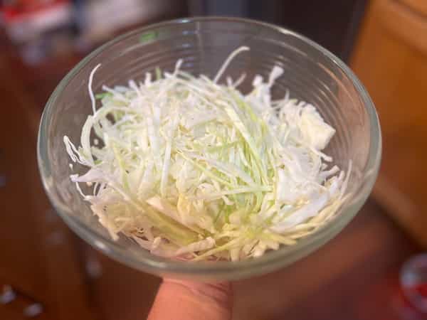 Thinly sliced cabbage