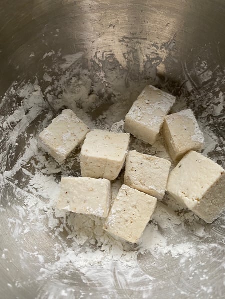 tofu in cornstarch