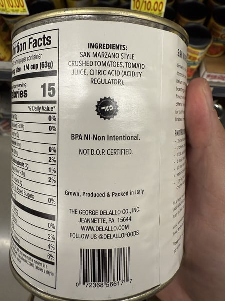 Back of tomato can