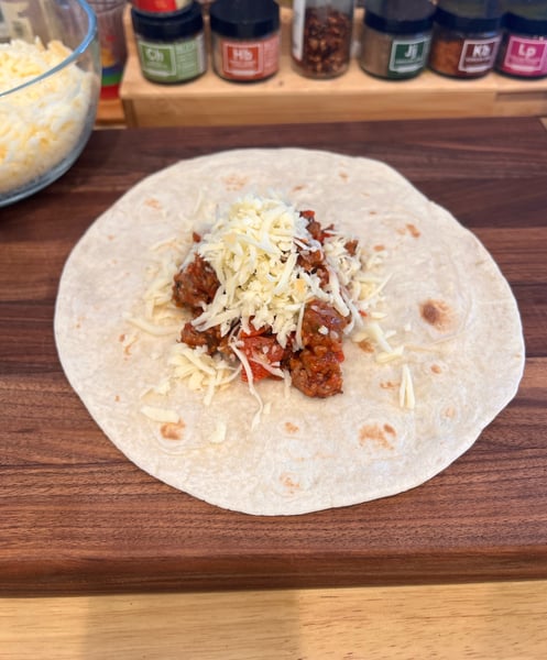 Tortilla with puff filling