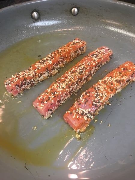 Searing Tuna in Pan