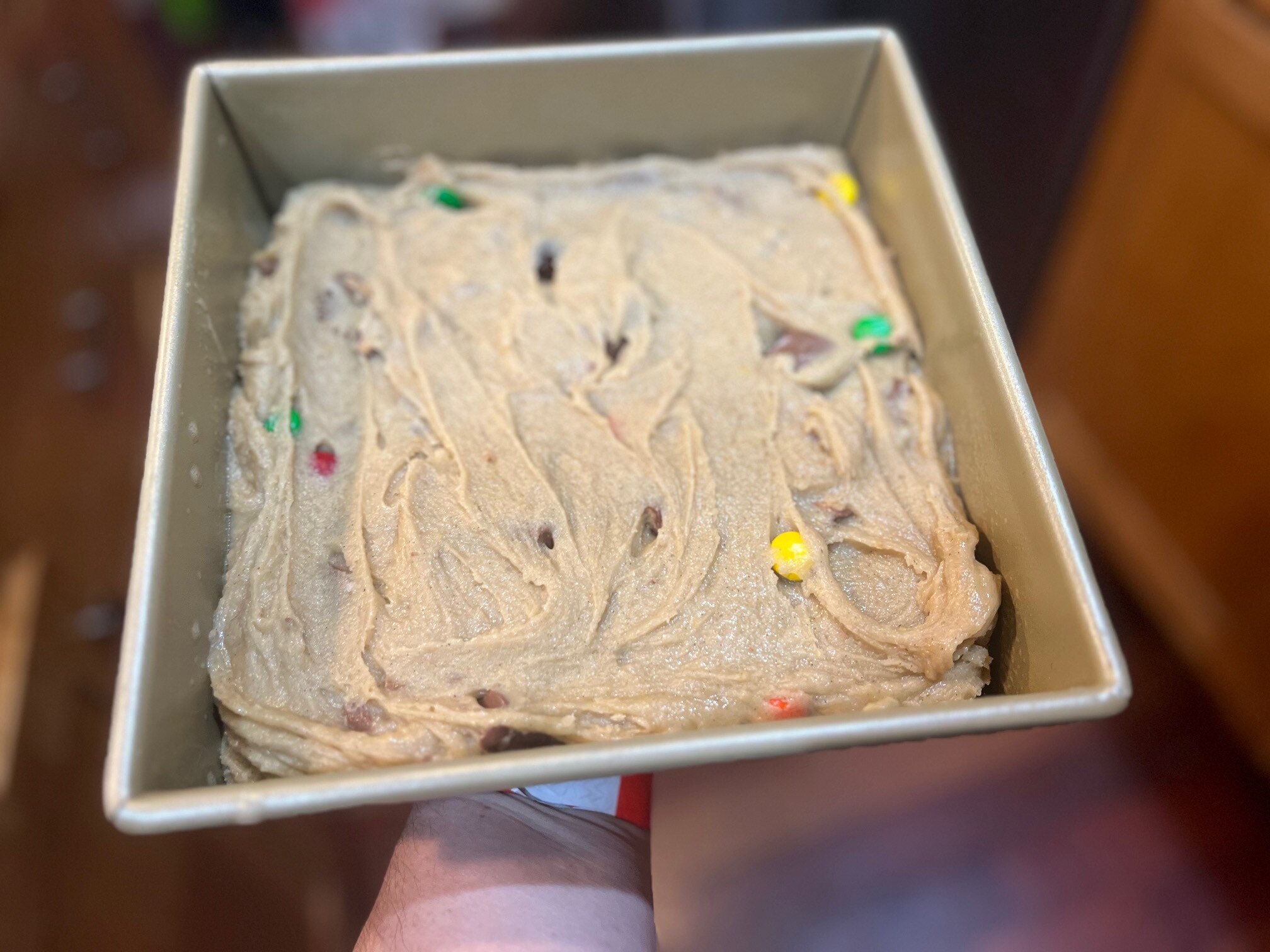 Bars going into oven