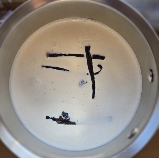 Vanilla bean in cream