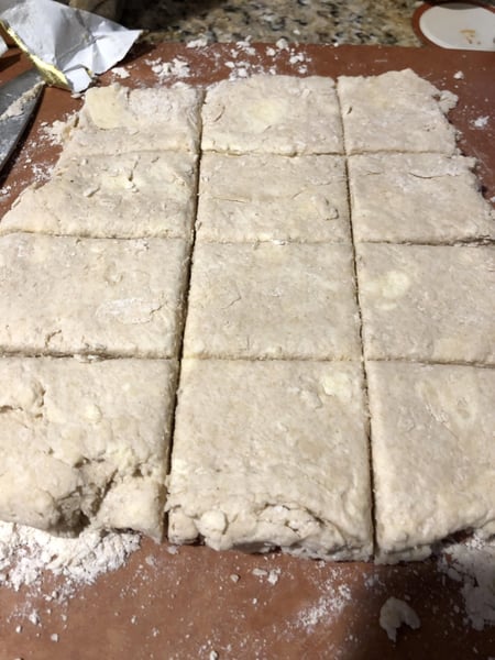 vegan biscuits cut into squares