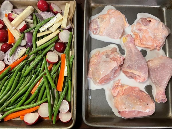 veggies in sheet pan
