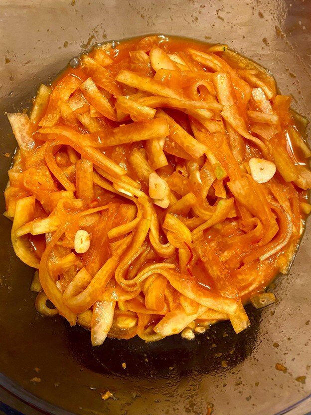 Watermelon rind with seasoning