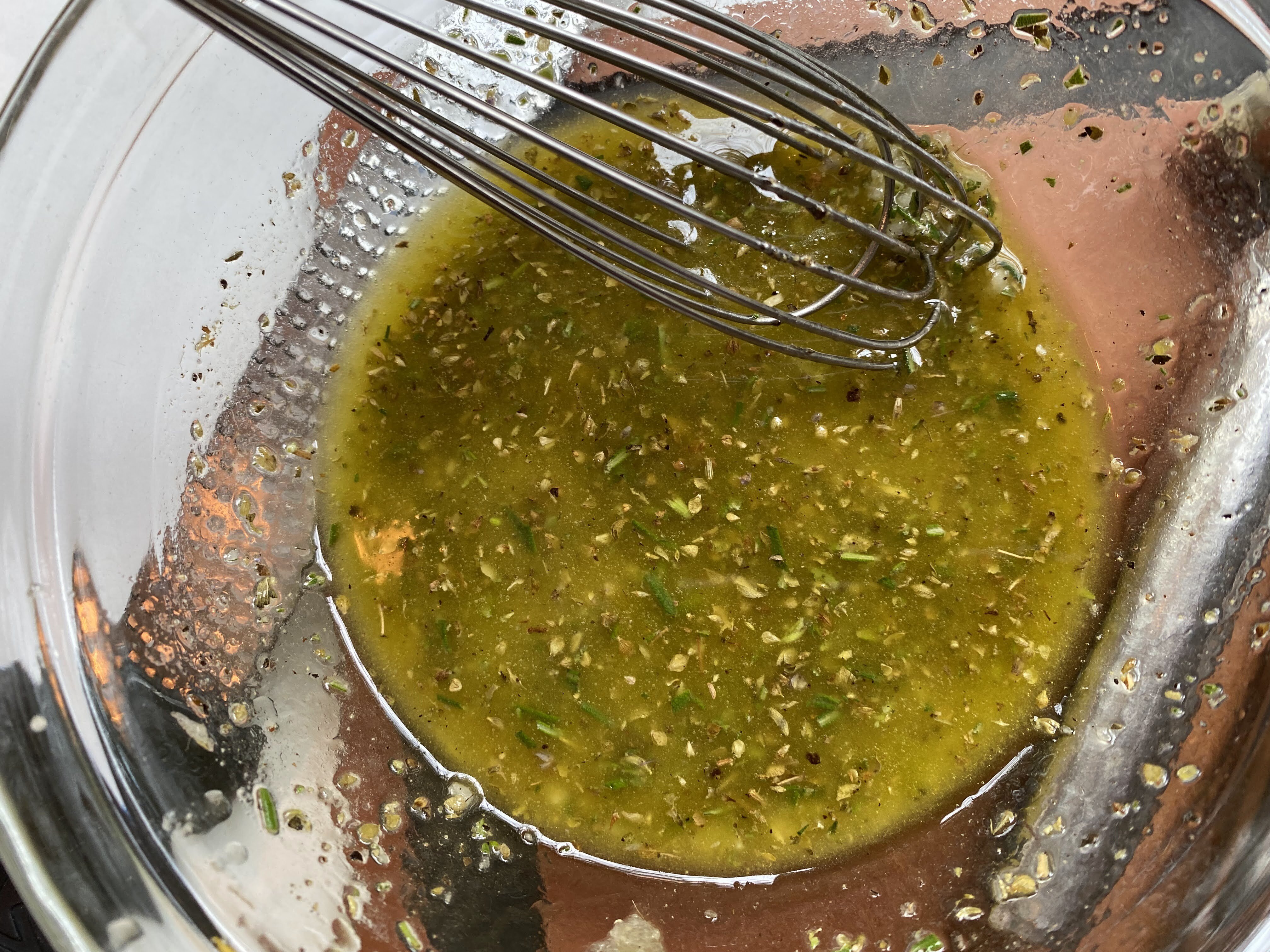 Whisking marinade