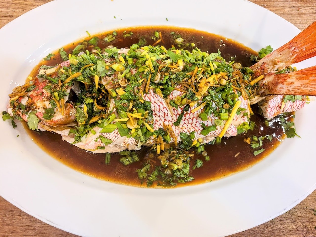 Whole Poached Snapper