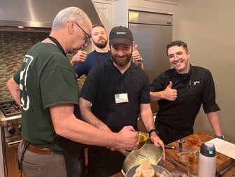 Students making aioli