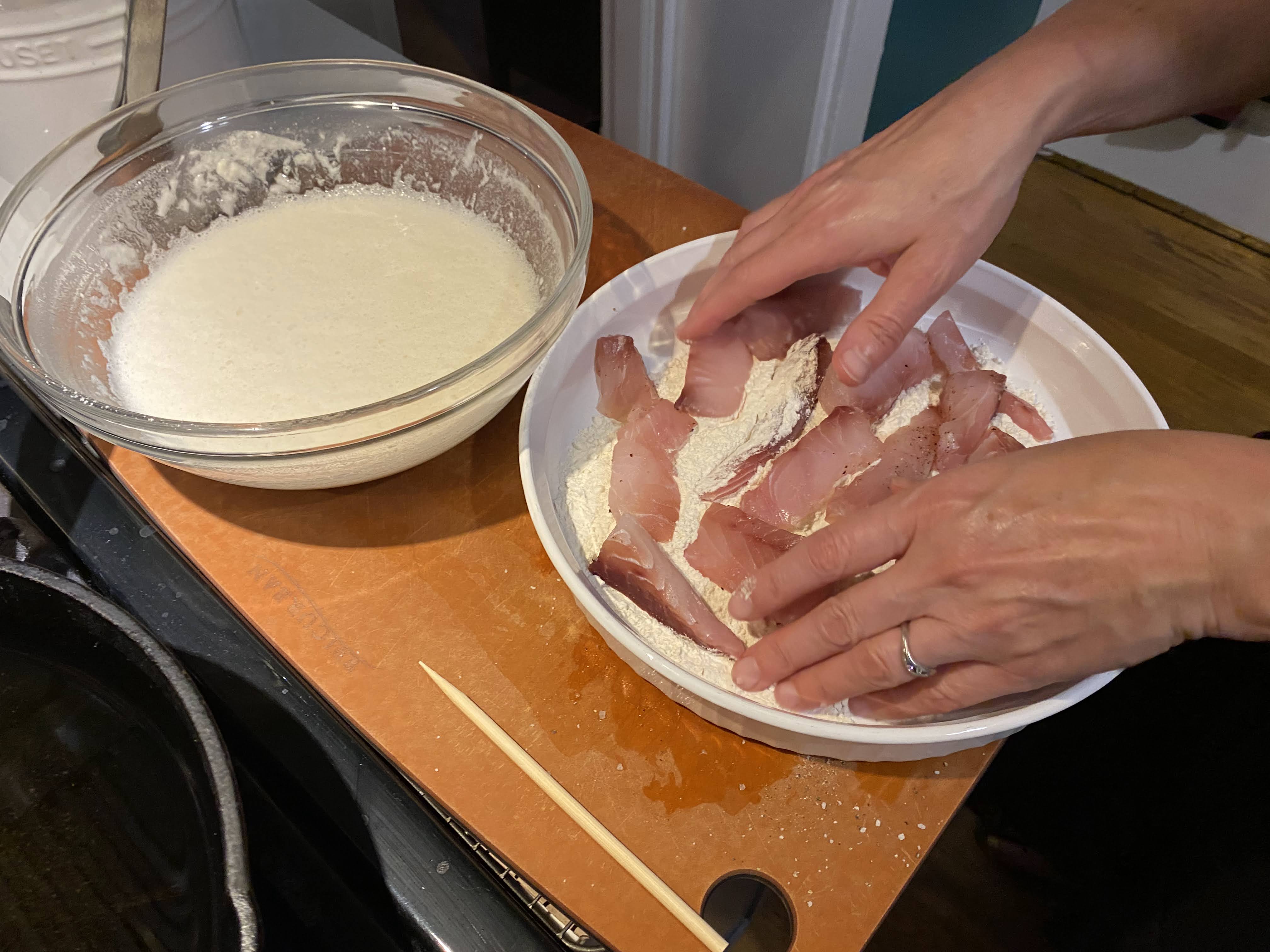 Fingers in flour