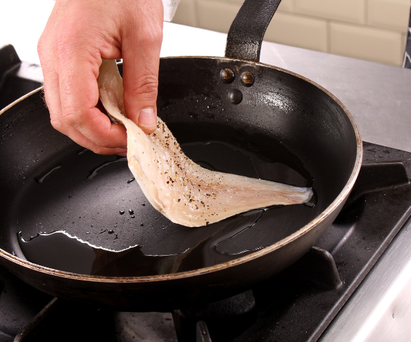 Pan frying fish