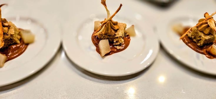 Parsnip and pears dish