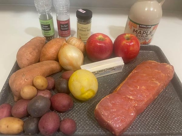 Pork roast mise en place