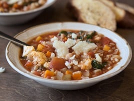 Minestrone with Farro, Chickpeas and Kale