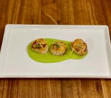 Sautéed Scallops with Sweet Pea Puree  
