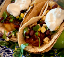 Roasted Fish Tacos with Black Bean Salsa