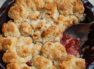 Strawberry-Rhubarb Cobbler