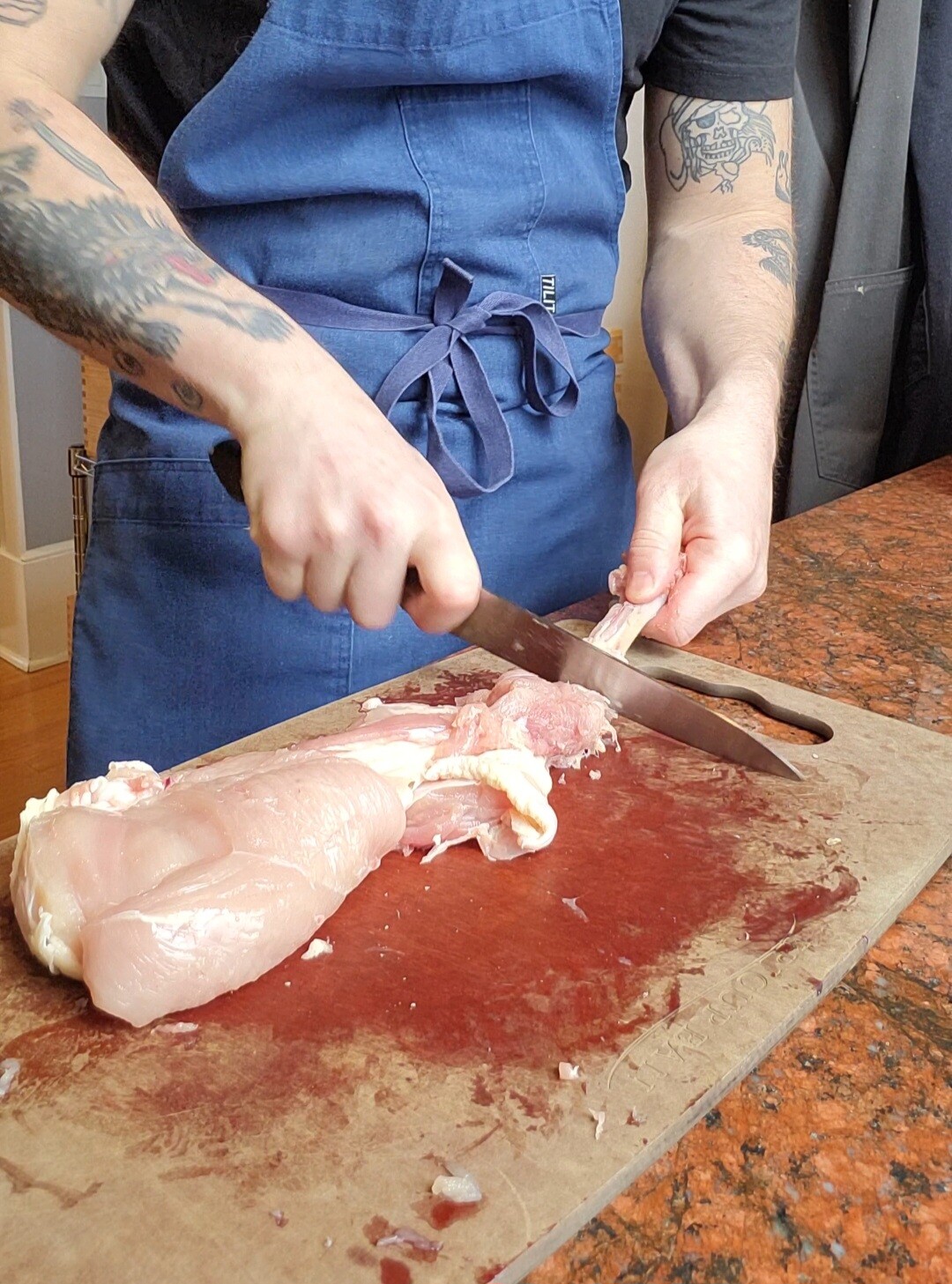 Removing chicken bone