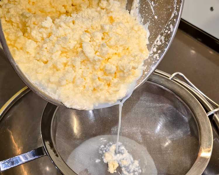 Straining butter