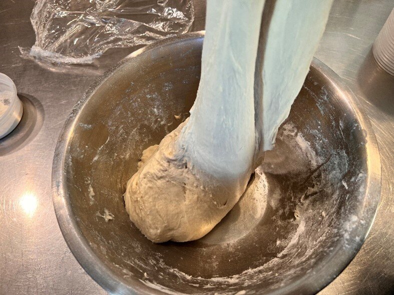 Stretching dough