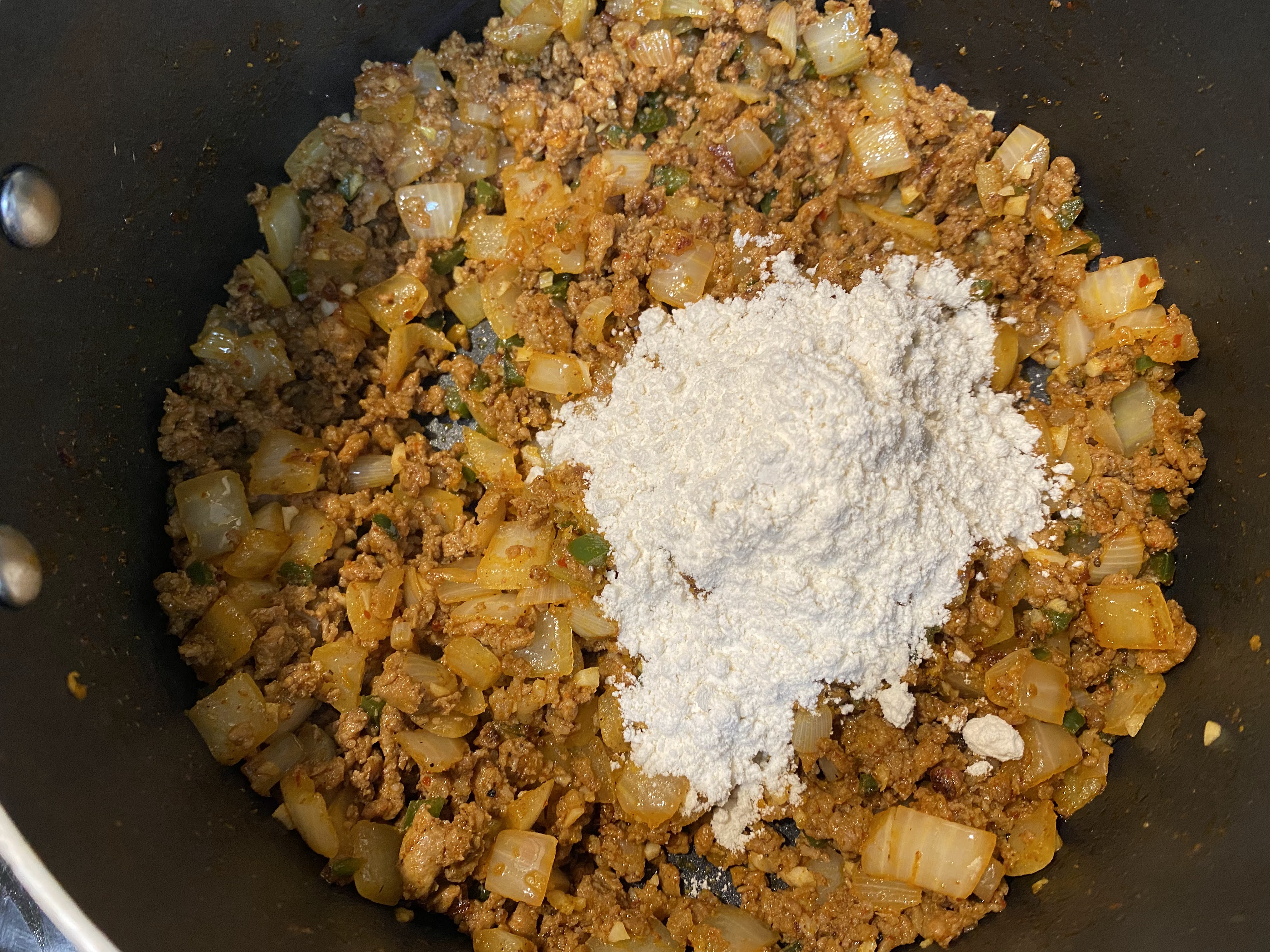 Added flour for roux