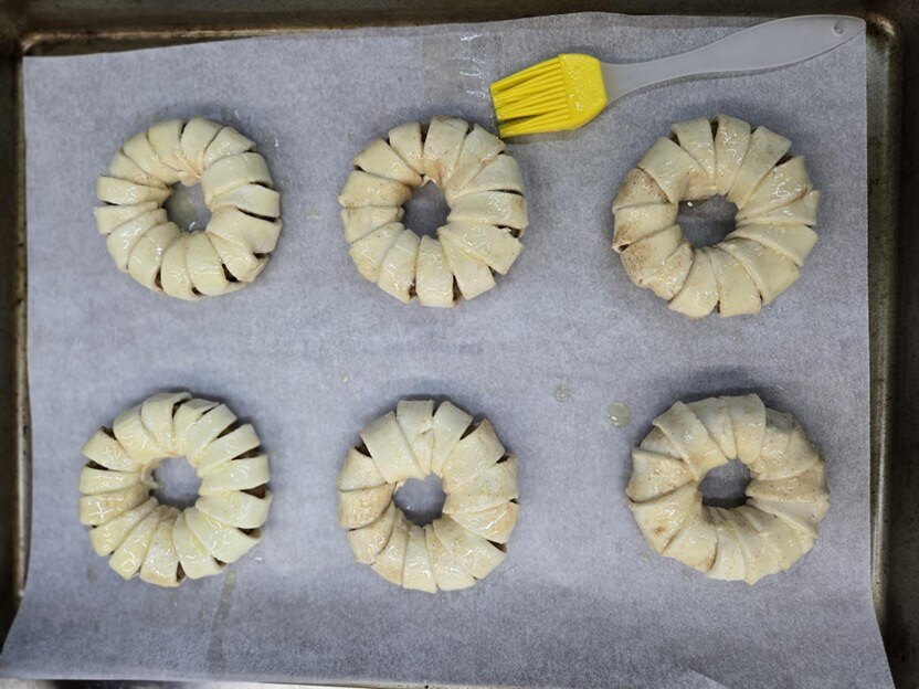 Apples brushed with butter