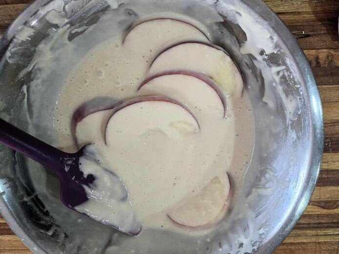 Apples in batter