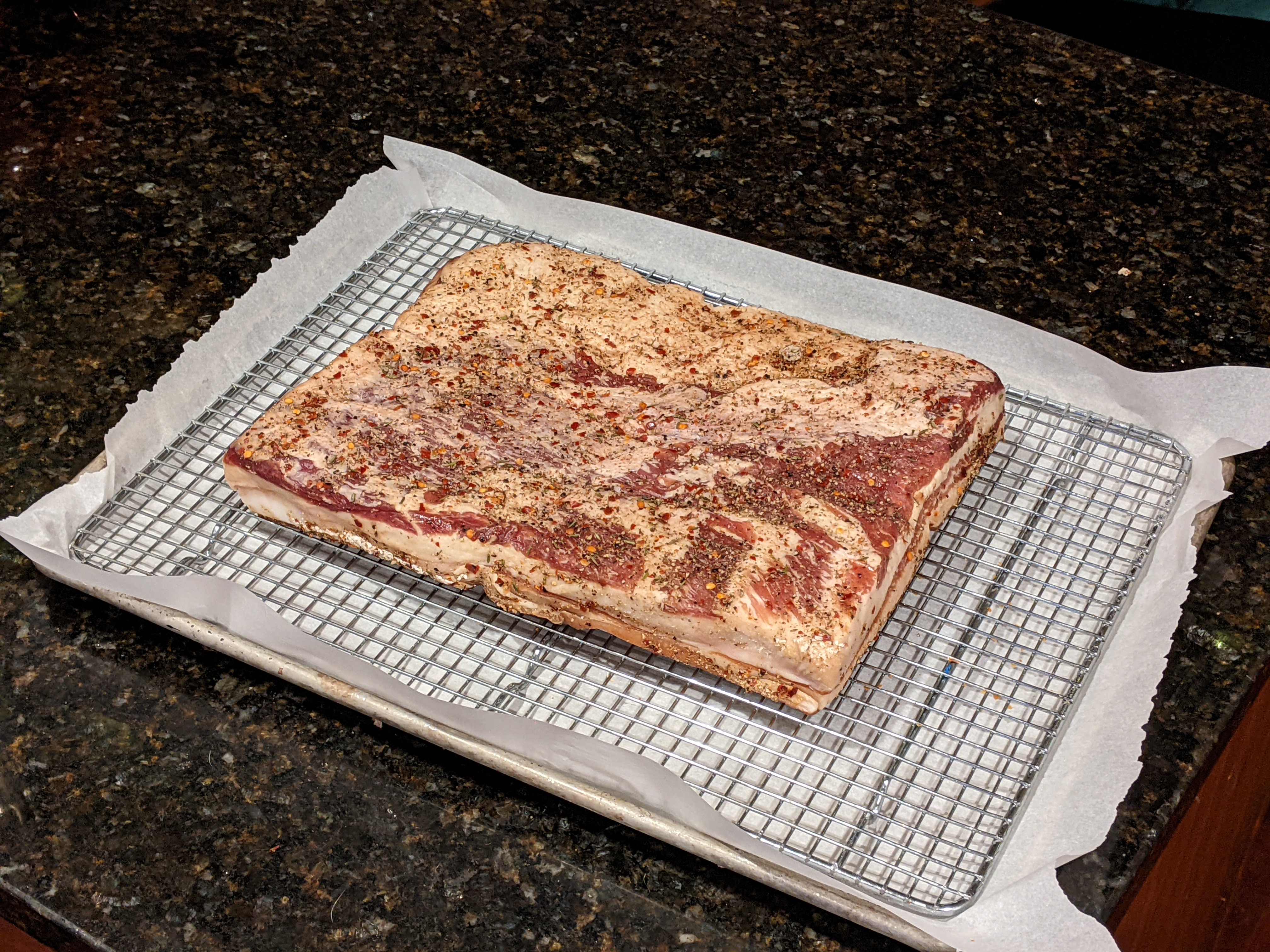 Bacon with seasoning