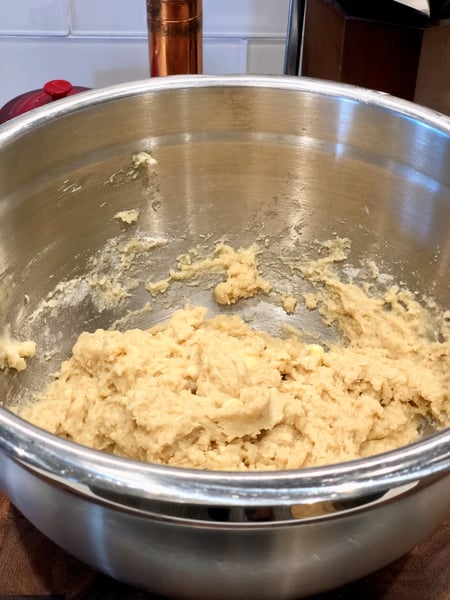 biscuit topping after adding boiled water