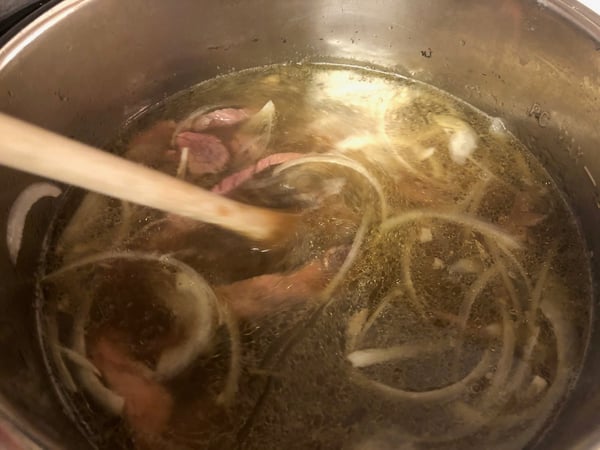 broth with meat
