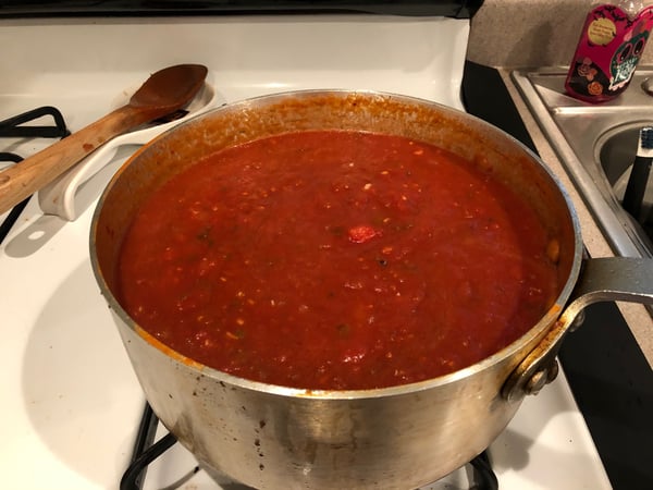 chili simmers