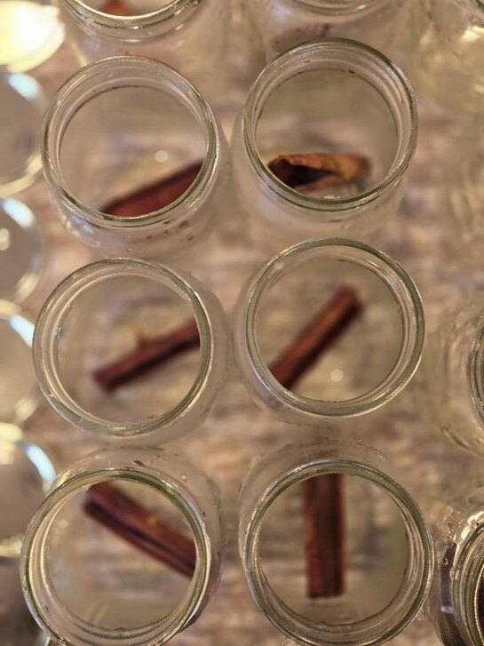 Cinnamon in jars