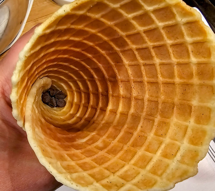 Cone with chocolate chips