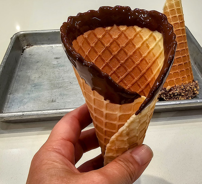 Cone with chocolate