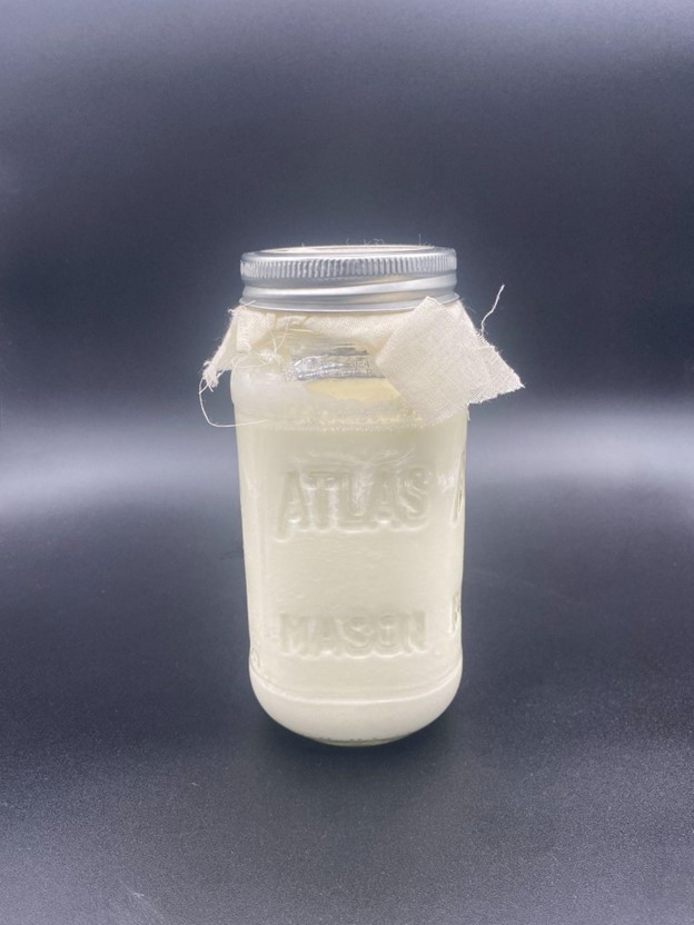 Cream and buttermilk in jar