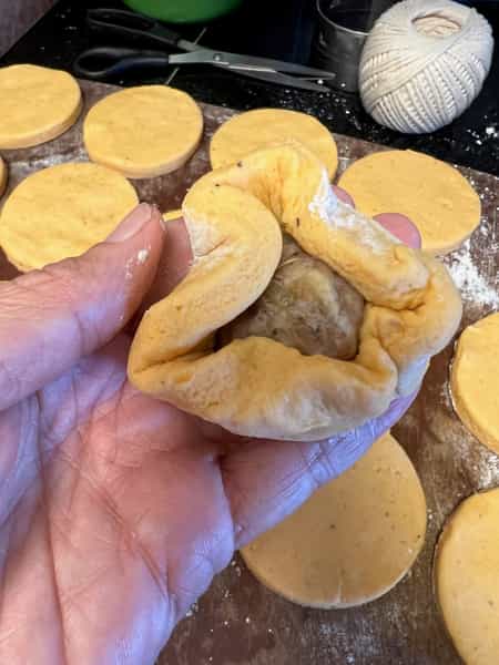 dough around meatball