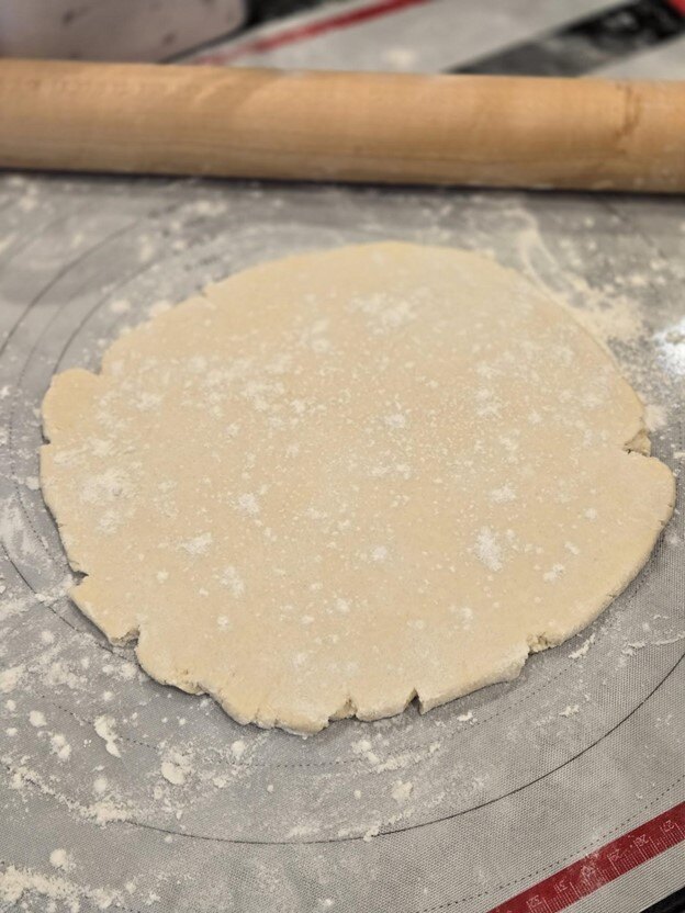 Dough rolled out