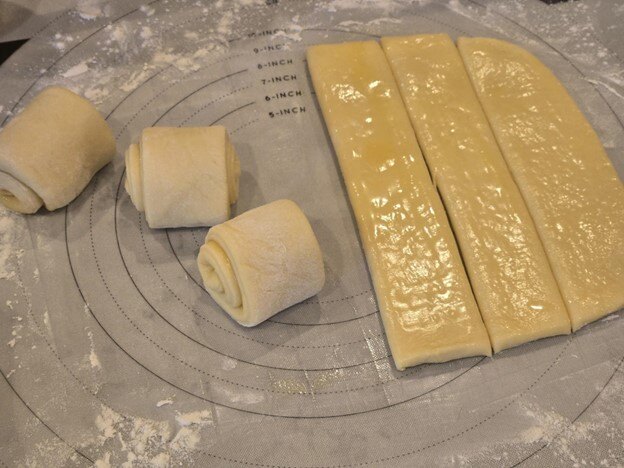 Dough rolled up