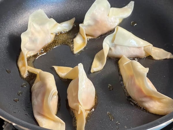 dumplings in pan