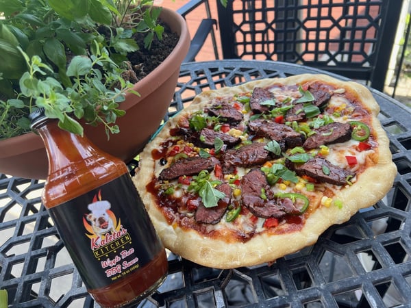 Finished pizza with sauce
