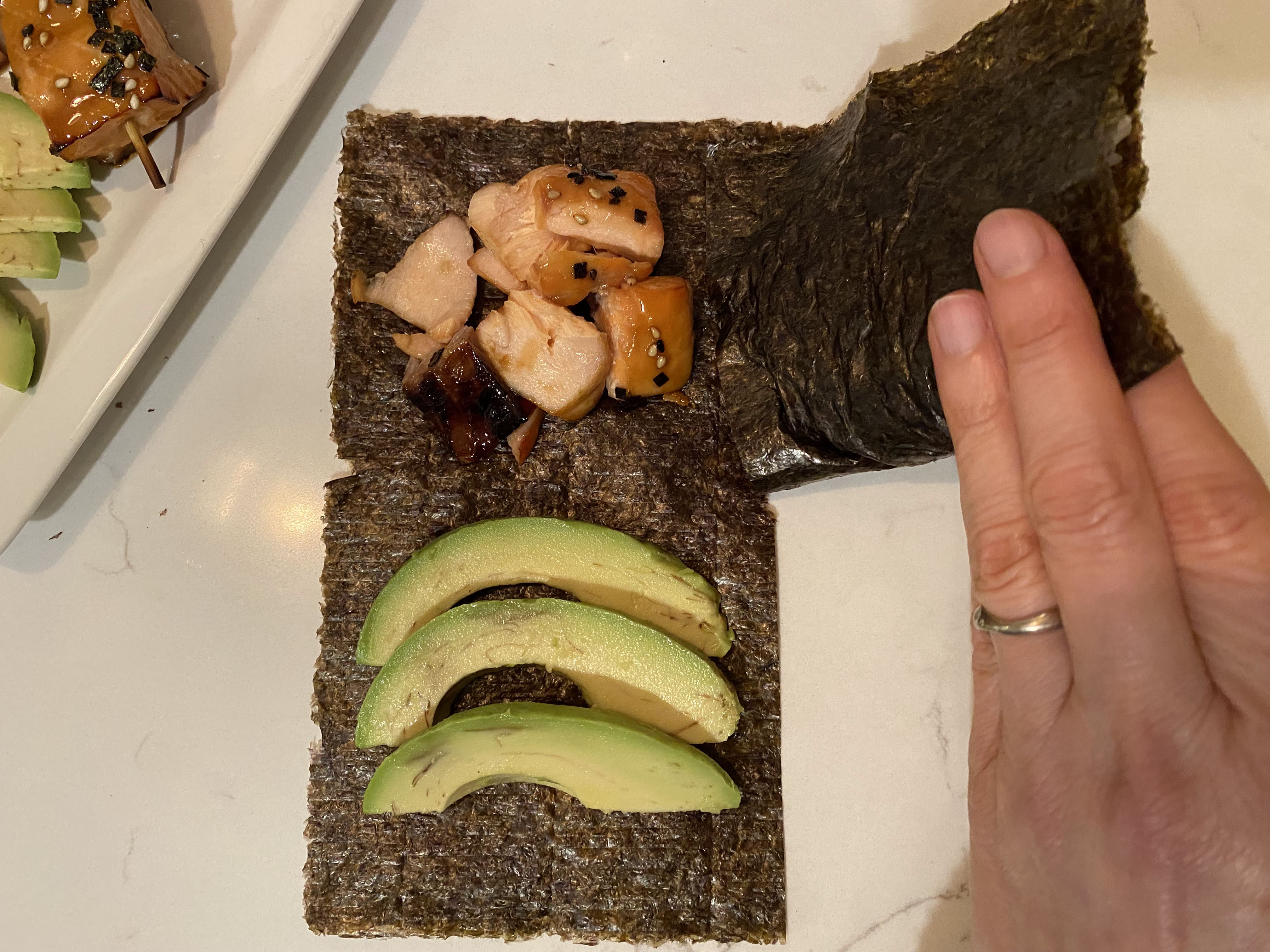 Folding sushi sandwich