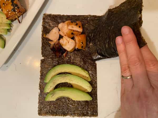 Folding sushi sandwich