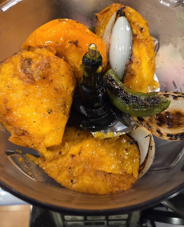 Veggies in food processor