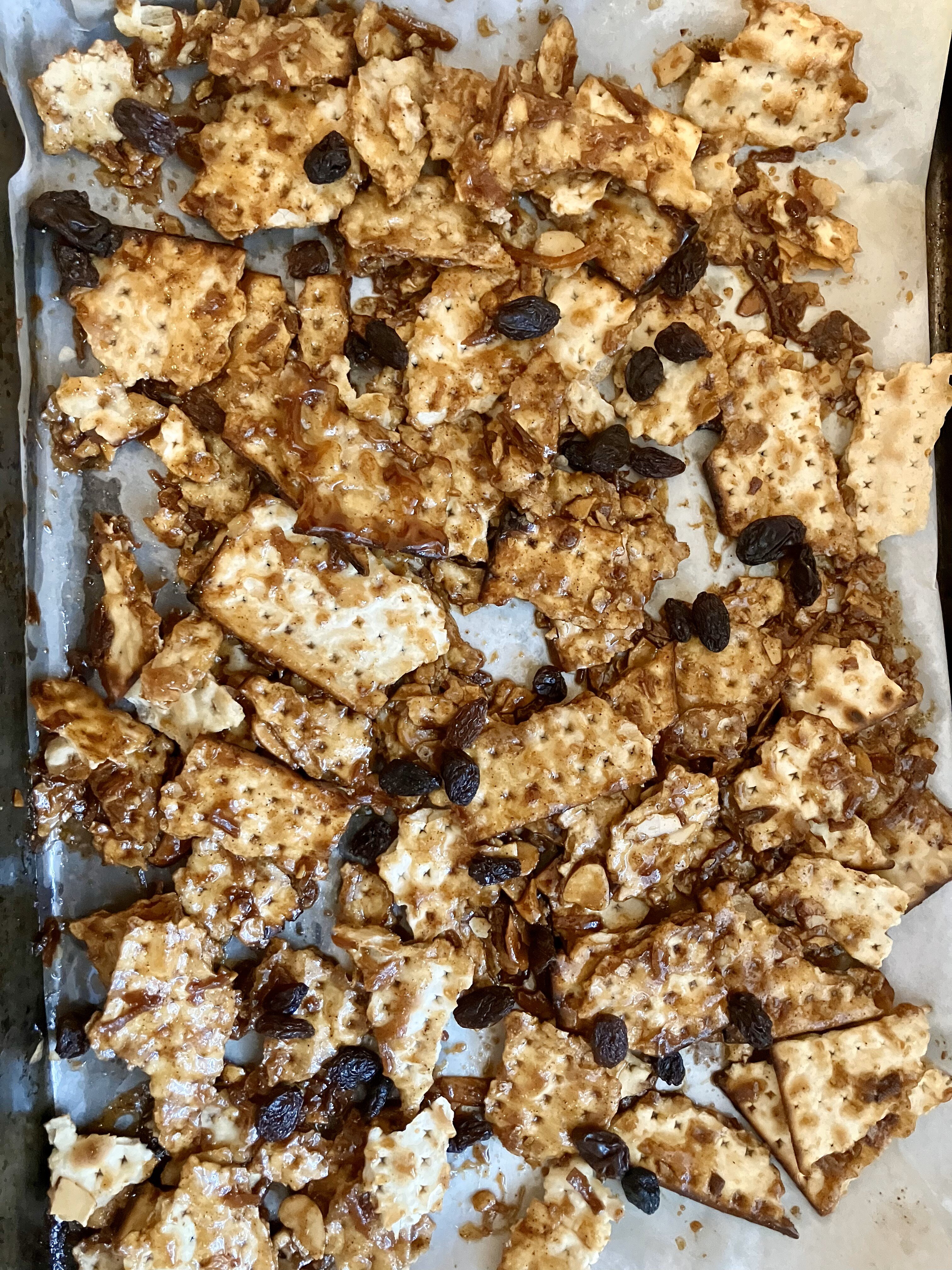 Matzo granola with dried fruit