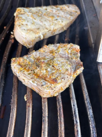 Grilling fish second side